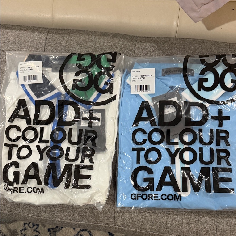 2 Brand new- with tags size small G/FORE Golf Shirt Duo - Green, Blue, and White